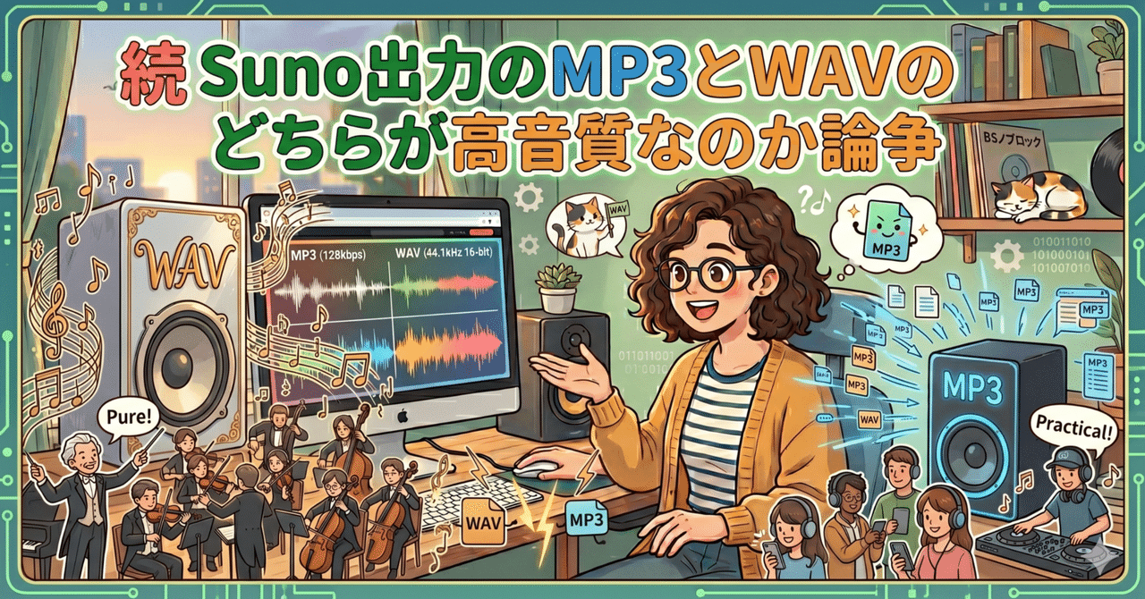 続々 Suno出力のMP3とWAVのどちらが高音質なのか論争