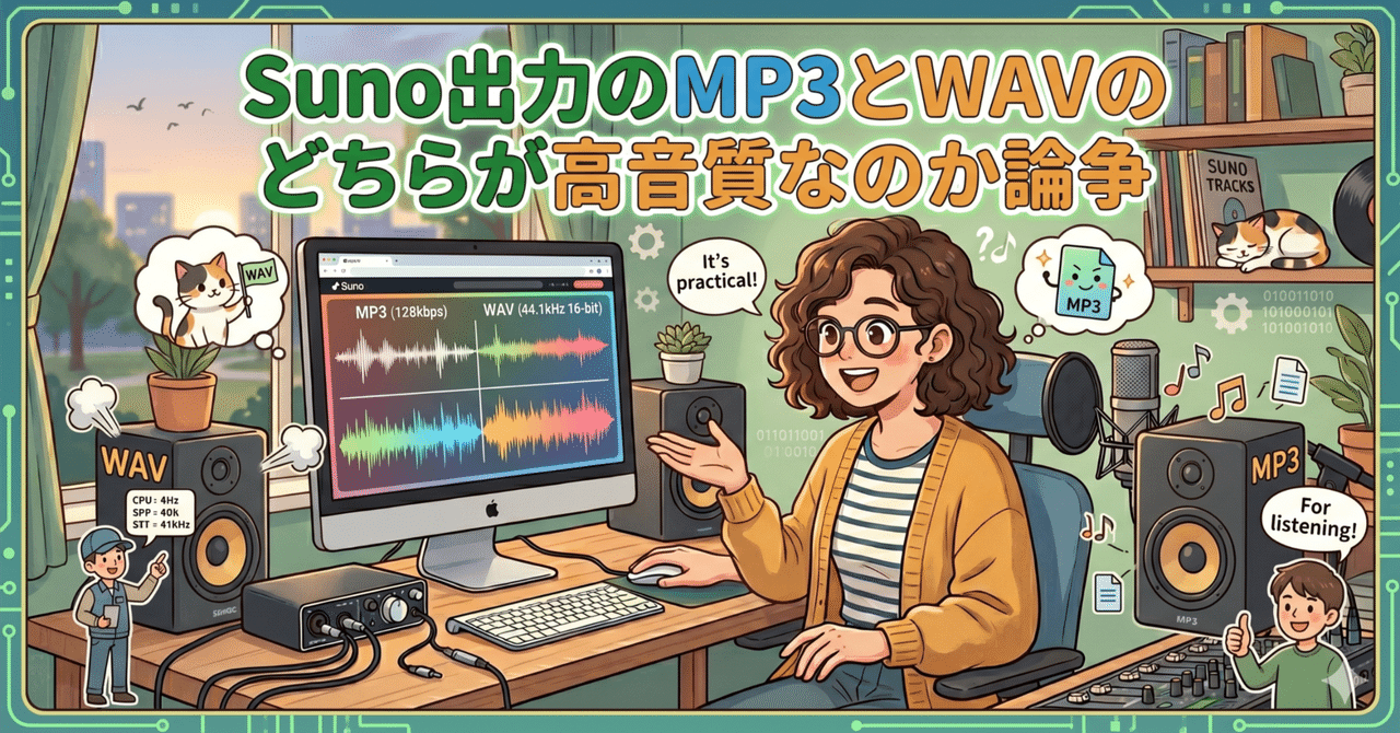 Suno出力のMP3とWAVのどちらが高音質なのか論争