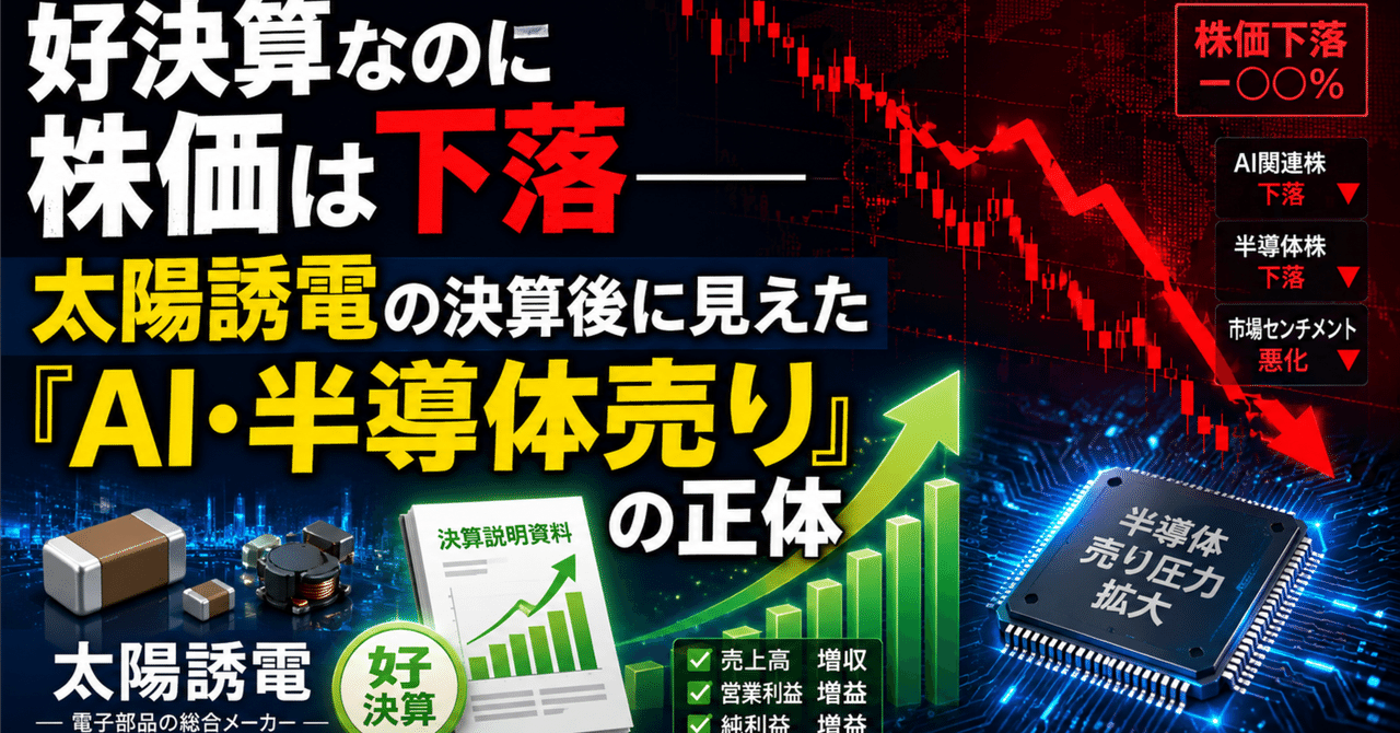 好決算なのに株価は下落――太陽誘電の決算後に見えた「AI・半導体売り」の正体