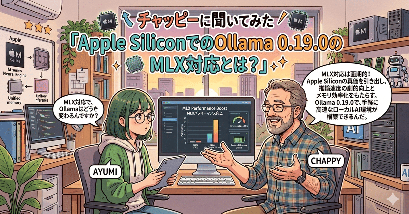 チャッピーに聞いてみた「Apple SiliconでのOllama 0.19.0のMLX対応とは?」