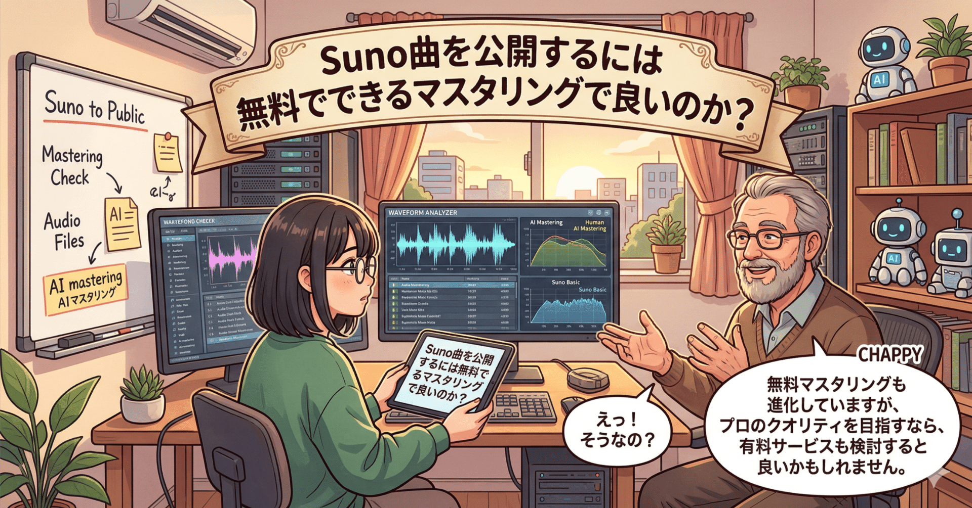 Suno曲を公開するには無料でできるマスタリングで良いのか?