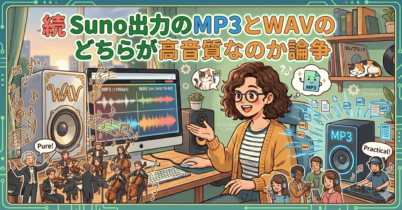 続 Suno出力のMP3とWAVのどちらが高音質なのか論争
