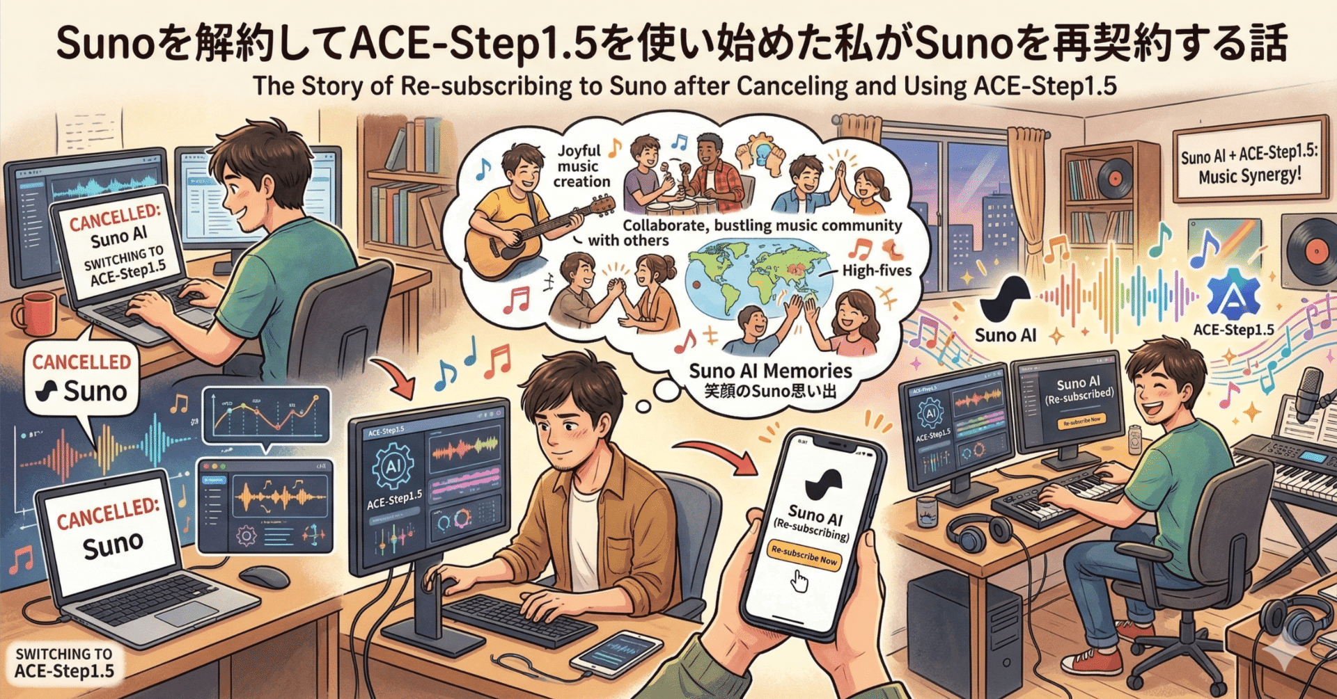 Sunoを解約してACE-Step1.5を使い始めた私がSunoを再契約する話