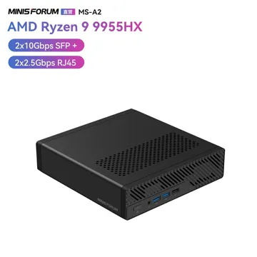 【★20%OFF クーポン】MINISFORUM MS-A2 ミニPC AMD Ryzen 9 9955HX / Ryzen 9 8945HX / Ryzen 7 7745HX 32GB+1TB/ベアボーンキットPC 2x10G SFP+ デュアル2500Mbps LAN Wi-Fi6E BT5.2 HDMI/USB-Cx2 3画面出力対応ゲーミングpc:MINISFORUM JAPAN