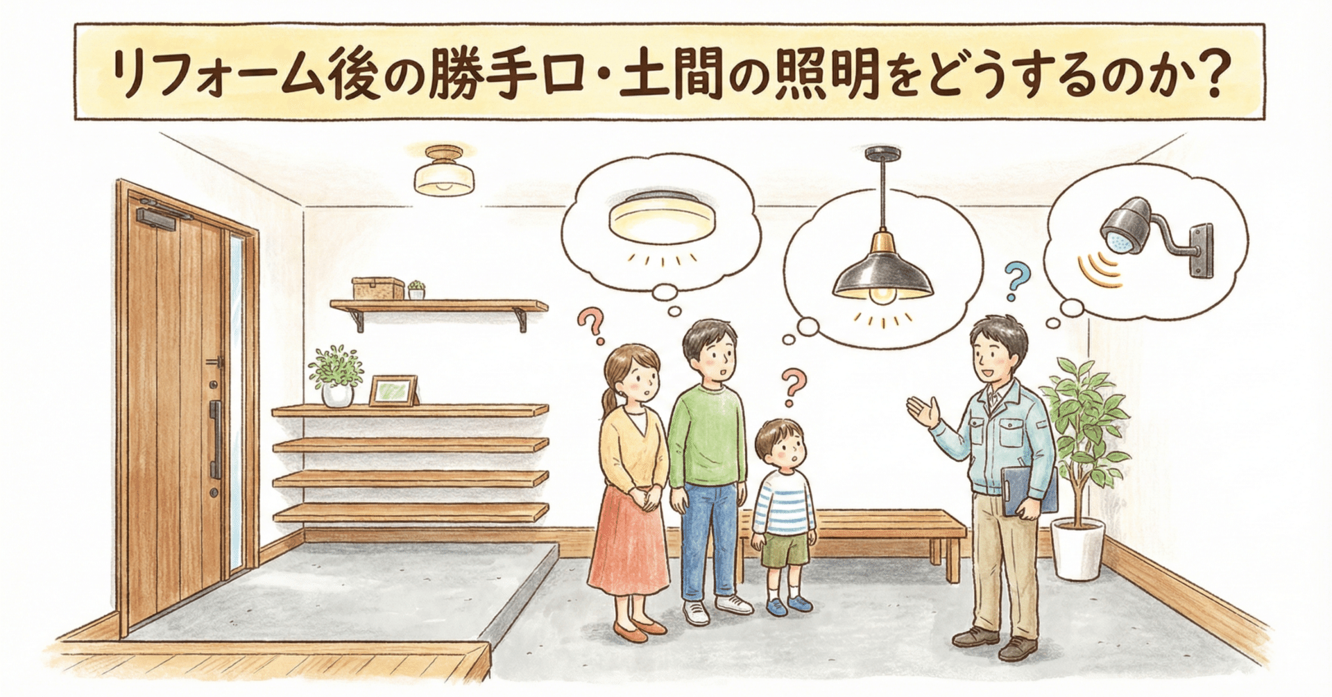 リフォーム後の勝手口・土間の照明をどうするのか?